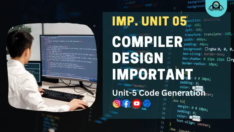 (Aktu Btech) Compiler Design Important Unit-5 Code Generation