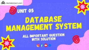 (Aktu Btech) Database Management System Important Unit-5 Concurrency Control Techniques