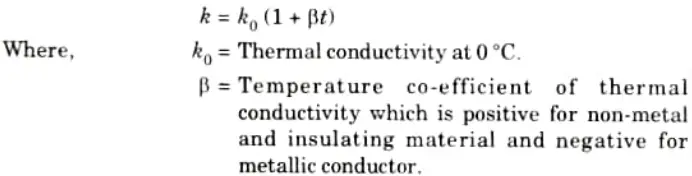Define thermal conductivity. Discuss the effect of temperature on thermal conductivity. Heat and Mass Transfer 