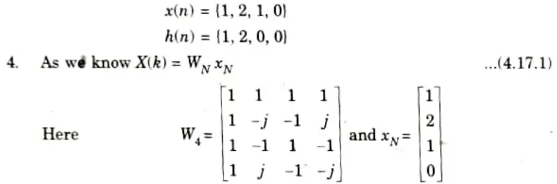 Find the linear convolution using circular convolution of the following sequence: Aktu