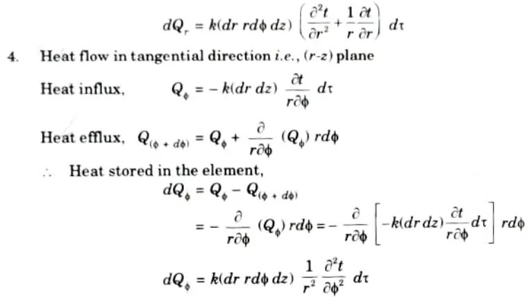 Derive the general heat conduction equation in cylindrical coordinates. Aktu 