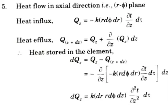 Derive the general heat conduction equation in cylindrical coordinates. Aktu Btech