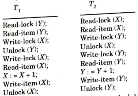 Explain two phase locking protocol with suitable example.