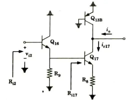 Determine the small-signal model of the second stage of the 741 Op-Amp. Integrated Circuits