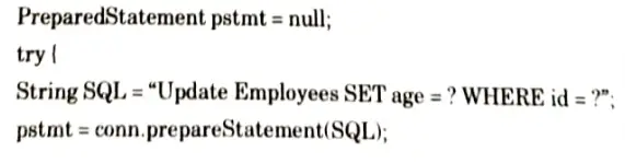 Explain PreparedStatement interface in JDBC. Web Technology