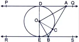 In Figure 3, PQ and RS are two parallel tangents to a circle with centreO and another tangent