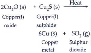 Reduction of copper (I) oxide from copper(I) sulphide  